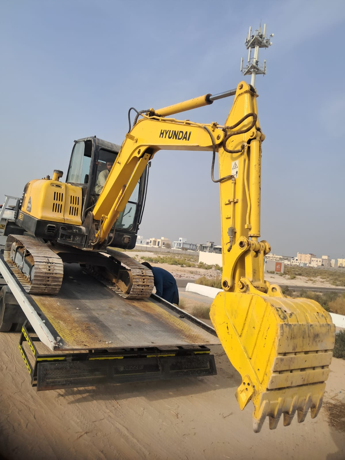 Hyundai Excavator on Low-Bed Transport